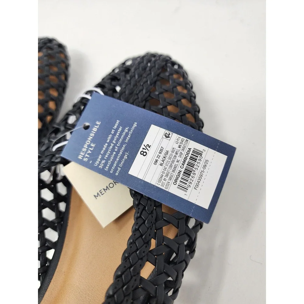 Universal Thread Womens Woven Ballet Flats Black Polyester Casual Size 8.5